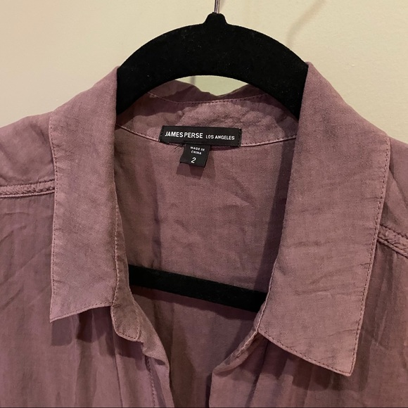 James Perse Purple Viscose Button Up Blouse Size 2 - Picture 3 of 6
